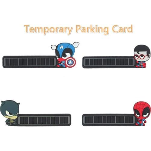 MR TEA Comics Hero Cartoon Temporary Parking Card Car Sticker Luminous phone Number Plates Digital Puzzle Larg style
