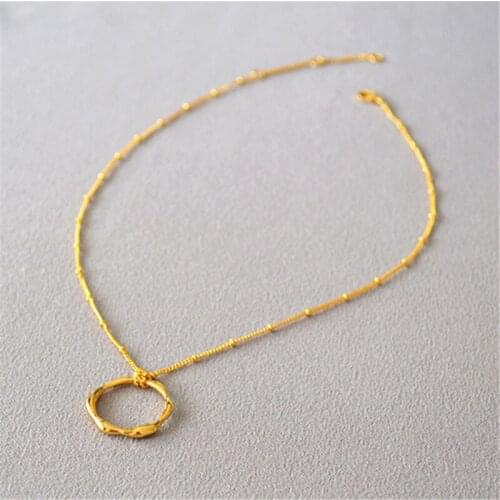 Ins irregular round pendant adjustable size necklace