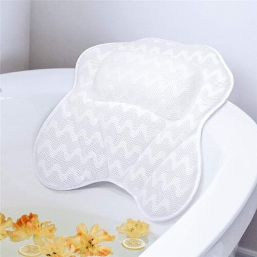 Polyester Bath Pillow Bathtub Accessories WithSuction Cup Air Mesh Head Back Shoulder Support Shower 3D Ventilation SPA Pillow