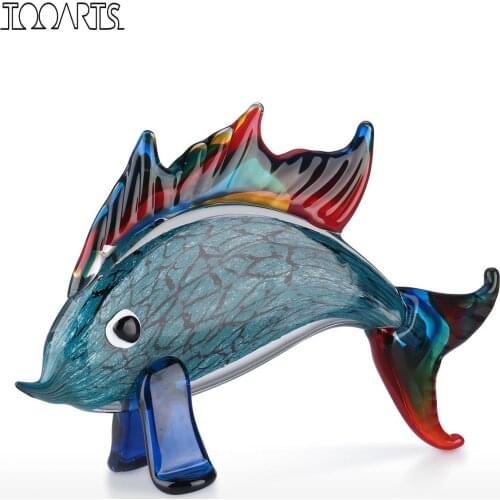 Red Glass Fish Hand Blown Art Glass Fish Figurine Collectible Gift Decoration Tabletop Decor home decoration accessories modern