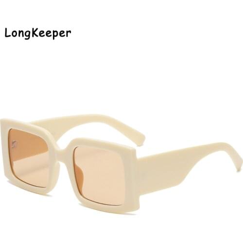 Oversize Square Sunglasses Women Fashion Retro Gradient Sun Glasses 2021 Men Blue Beige Frame Glasses Vintage Eyewear UV400