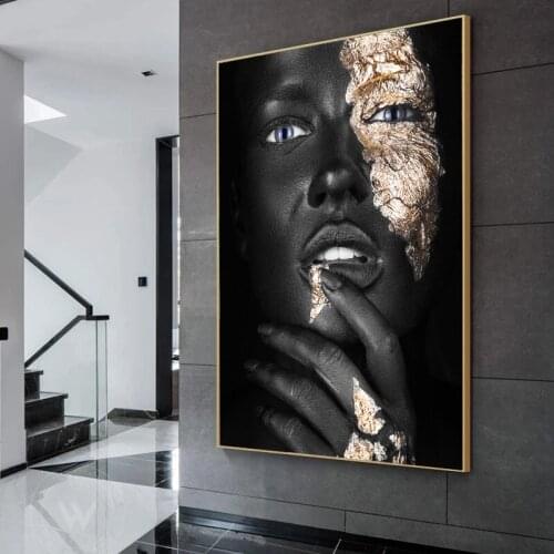 Modern Art Canvas Painting African Black Woman Posters and Prints Scandinavian Wall Art Pictures For Living Room Home Decoration