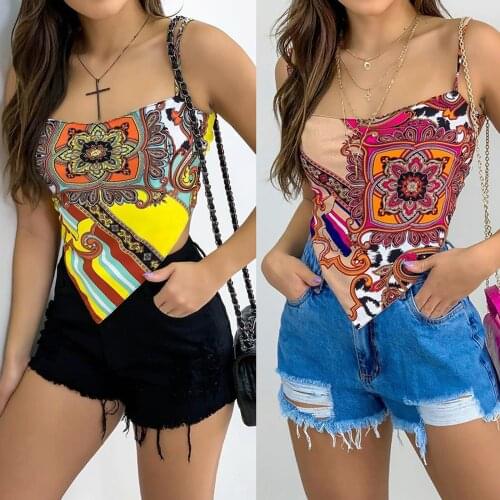 Summer Backless Camisole Women Sexy Crop Top Colorful Irregular Short Vest Tank Tops Back Tie Up Ladies Casual Tube Top Camis