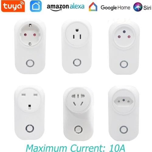 WiFi Smart Socket 10A Mobile Outlet Removable Power Switch Remote ON/OFF Timing Voice Control Works with Siri Alexa Google Home