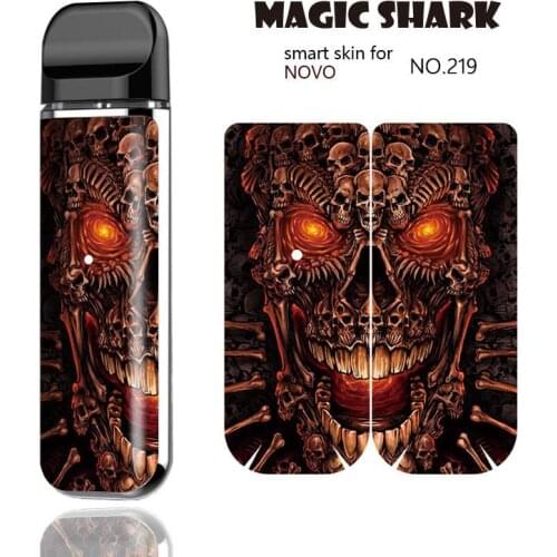 Magic Shark Skull Earth Leopard Clown Metal Gear Vape Sticker Case Skin for Smok Novo