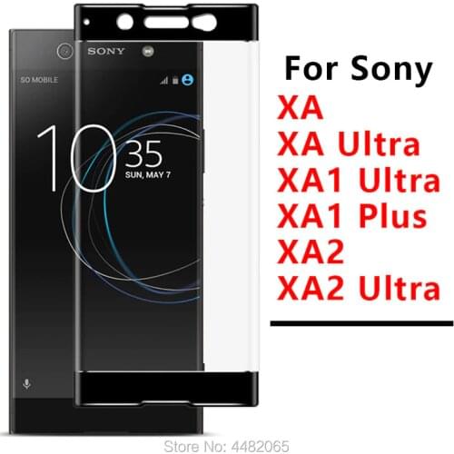 Tempered Glass Screen Protector Case For Sony Xperia Xa Xa1 Plus Xa2 Ultra Cover Film Protective Glas Full Cover 3D Curved Edge