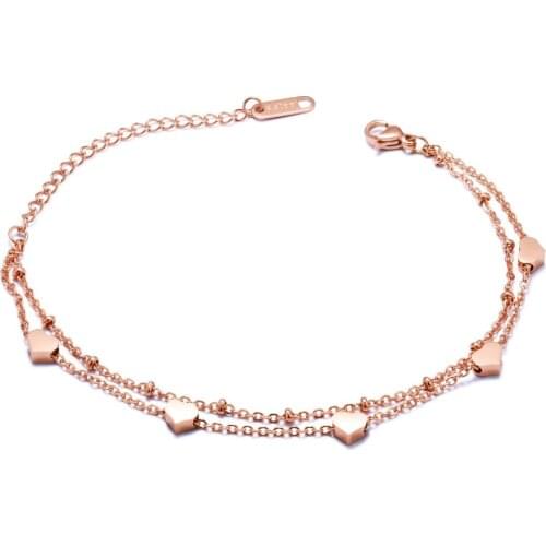 FATE LOVE Brand Elegant Women chain link hook bracelet Heart charm bangles for girls Fashion Jewelry stainless steel