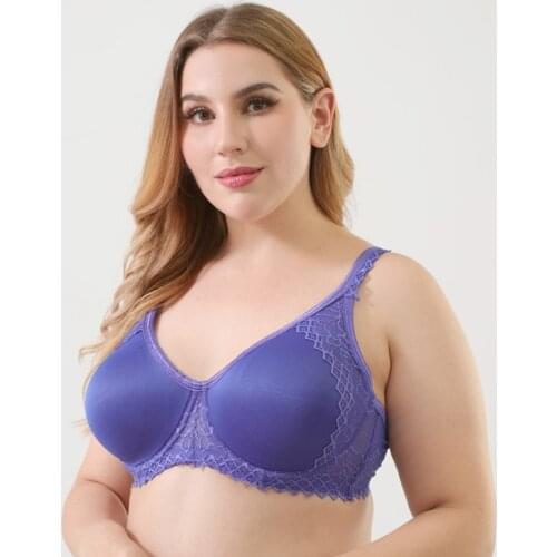 Sexy Intimates Bra Ladies Brassiere Size Underwear Blue Floral Embroidery Lace Women Bra 38D 42C