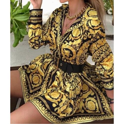 2020 Bohemian Casual Dress Women Long Sleeve Mini Short Dress Spring Summer Loose Beach Party Vintage Dresses Female Vestidos