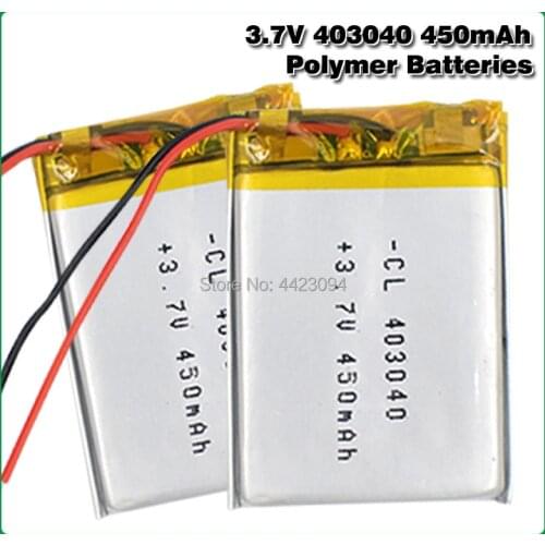 3.7V 450mAh 403040 Lithium Polymer Li-Po li ion Rechargeable Battery Lipo cells For Tachograph Car DVR Bluetooth speaker Camera