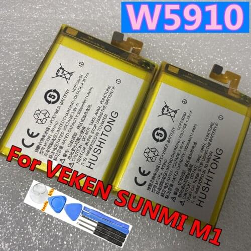 3000mAh New Original Battery For VEKEN SUNMI M1 W5910 Batteries