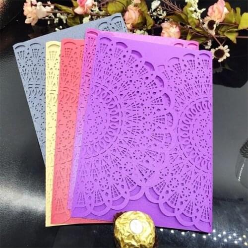 50Pcs Wedding Invitations Cards Laser Cut New Arrival Vintage Wedding Bridal Shower Decor Gift Greeting Card Party Supplies