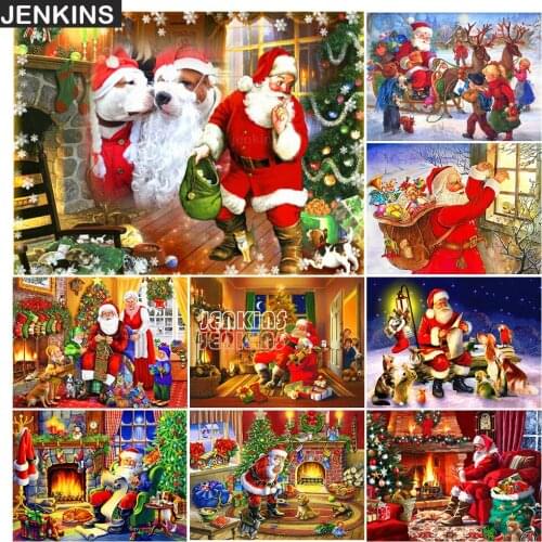 5D DIY Diamond Painting Cute Santa Claus Full Drill Square Embroidery Mosaic Art Picture of Rhinestones Christmas Gift Decor JEN
