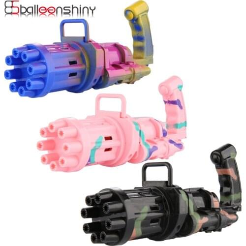 BalleenShiny New Kids Automatic Bubble Gun Summer Outdoor Toys Bubble Machine Plastic Electric Bubble Machine For Child Gifts
