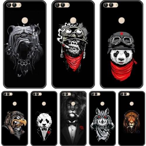 Back Cover For Huawei P7 P8 P9 Lite Mini 2017 Black Dog Cool Phone Case Silicone For Huawei P9 P10 P20 Lite Pro Plus P Smart