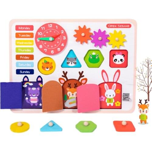 Kids Toy Montessori Baby Busy Board Learning Lock Early Educational Sensory Shape Color Matching Teaching Toy For Children Gifts