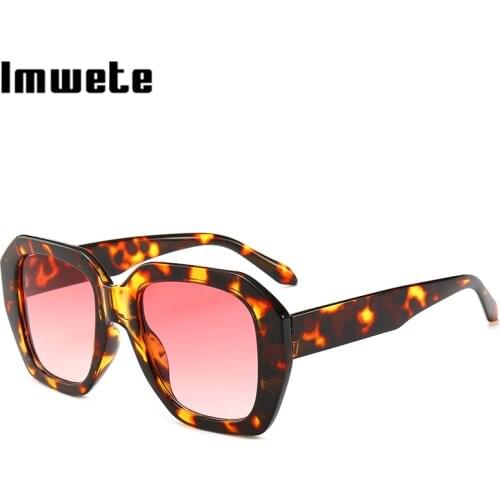 Imwete Luxury Square Sunglasses Women Men Classic Sun Glasses Ladies UV400 Outdoor Brand Design Sunglass Goggles Leopard Black