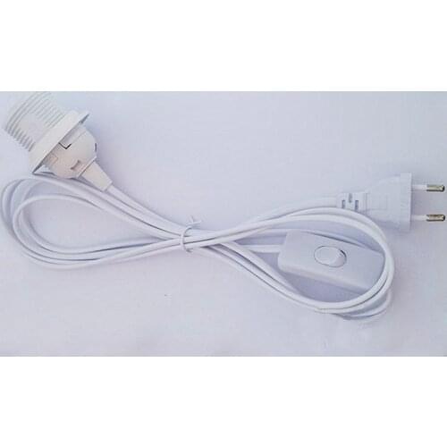 1.8m Power Cord Cable E27 Lamp Bases round plug with switch wire for chandelier E14 Bulb Holder Lamp 220v Hanging Light Socket