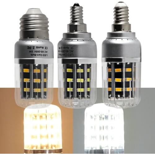 Bombillas led corn bulb 5W E12 E14 E27 Aluminum spotlight light high quality energy saving lamp 110v 220v home room lighting