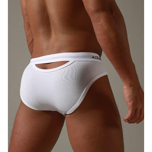 ADANNU Brand Men Briefs Sexy Men Underwear Cotton Cueca Tanga Homme Low Waist Underpants Breathable hole