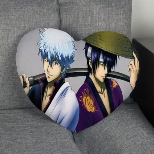 Custom Gintama Heart Pillow Cover Zipper Pillowcase Cover dakimakura Wedding Home Office Decorative DIY Gift