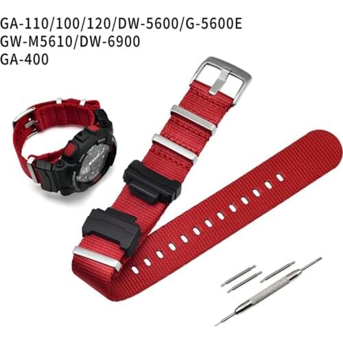 Nylon NATO Replacement Watchband for Casio G-Shock GA-110/100/120/150/200/400 GD-100/110/120 DW-5600 GW-6900 Bracelet Strap Band