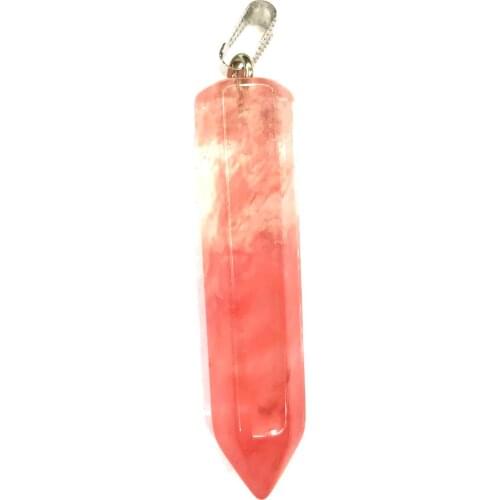 Natural Stone Irregular Hexagonal Cone-shaped Semiprecious Stone Pendantfor Jewelry Making DIY Accessories Fit Necklace Earrings