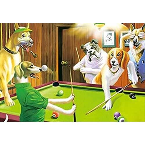 Dogs Playing Poker Poster. Holographic Wall Art. Lenticular Artwork. Hologram Dogs Playing Pool By Those Flipping Pictures