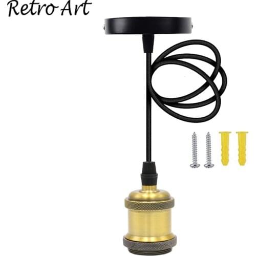 Simple Pendant Light Kit E27 Lamp Holder With Textile Cable Wire And Ceiling Rose lamp Cord Set