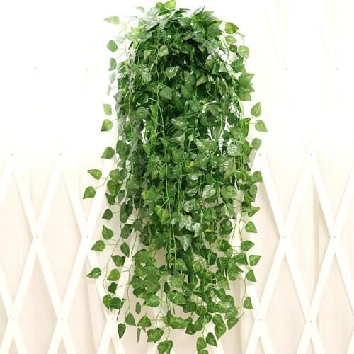 Early simulation green flower manufacturers wholesale simulation ivy bar home decoration green plant hanging basket fake flowers
