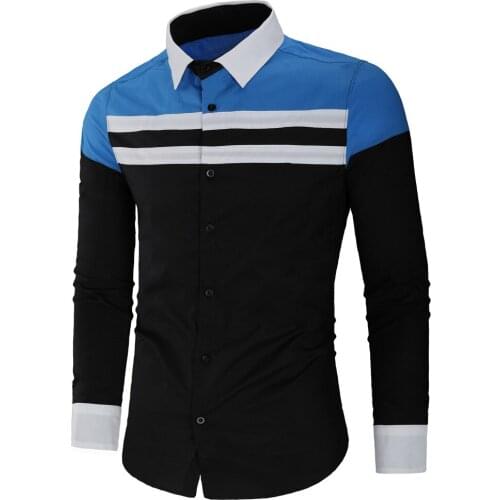 New Fashion Mens Luxury Stylish Casual Dress Shirts Long Sleeve Slim Fit Shirt Men Slim Casual Shirt