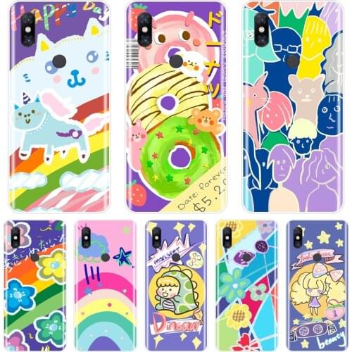Cute Flower Color Unicorn Cat Cases For Xiaomi Mi Max Mix 1 2 2S 3 Case Silicone Back Cover For Xiaomi Mi Note 1 2 3 Phone Case
