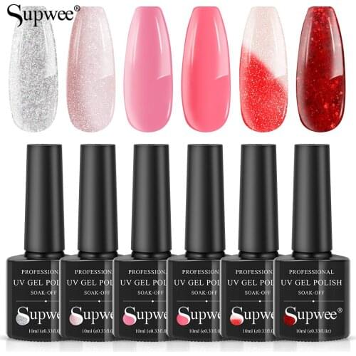 Supwee 10ML UV Gel Temperature Color Change Thermal Glitter 3 Colors Soak Off UV Gel Color-chaging Temperature Gel Nails Art