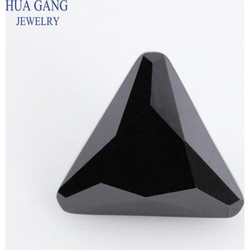 Black Triangle Cut Loose Glass Beads Synthetic Gems For Jewelry Size 3x3~10x10mm Free Shipping