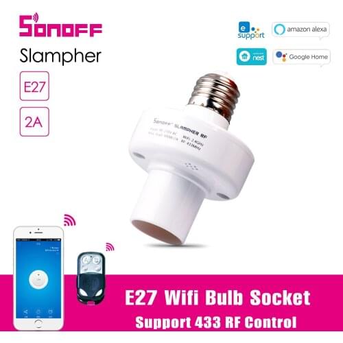 Sonoff Slampher Wifi Lamp Socket Smart Bulb Base Holder E27 433 RF Control Ewelink APP Voice Control with Alexa Google home