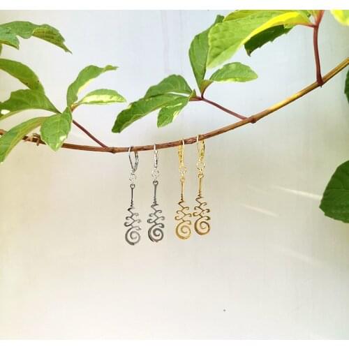 Unalome/hippie earrings/bohemian earrings/silver pendant jewelry