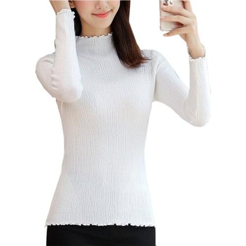 2019 Sweater Women Slim Solid Color Autumn And Winter long-sleeved half-collar womens Sweaters And Pullovers Vestidos LXJ410