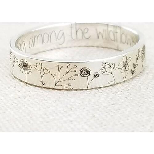 You Belong Among The Wild Flower Rings For Women Girls Bohemia Cute Silver Floral Dandelion Finger Ring Bague Gift