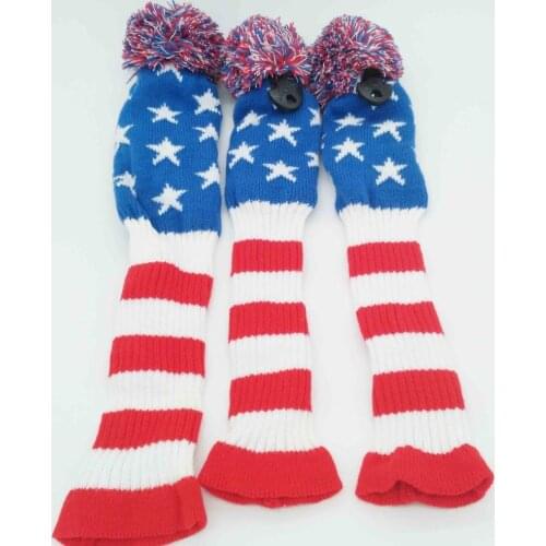 1/3/5 set pom pom wool knitting material woven wood driving golf headcover