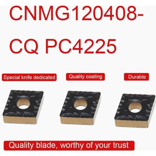 10PCS CNMG120408-CQ PC4225 Carbide Inserts External Turning Tool High Quality CNMG12 Blade CNC Lathe Cutting Accessories