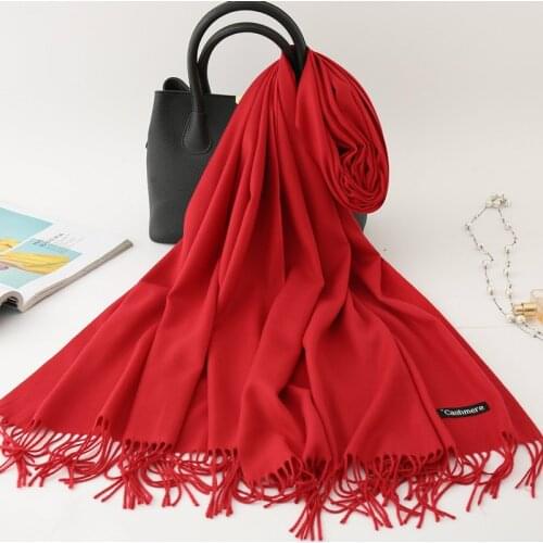 2020 Women Winter Scarf Cashmere Black Pink Scarves Thick Neck Warm Headband Hijab Lady Shawls Wraps Blanket Pashmina Female
