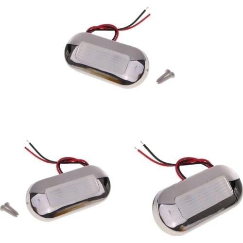 3xUniversal Surface Mount Courtesy Accent LED Light for Marine Boat RV White