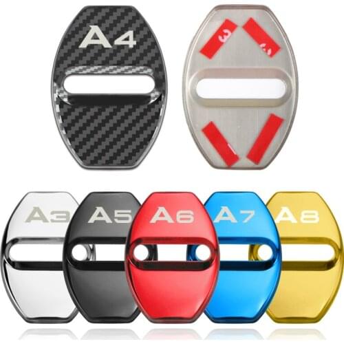4pcs Car Stainless steel Door Protection Lock Cover auto fit for Audi A1 A3 A4 A5 A6 A7 A8 Q3 Q5 Q7 S8 TT car accessories