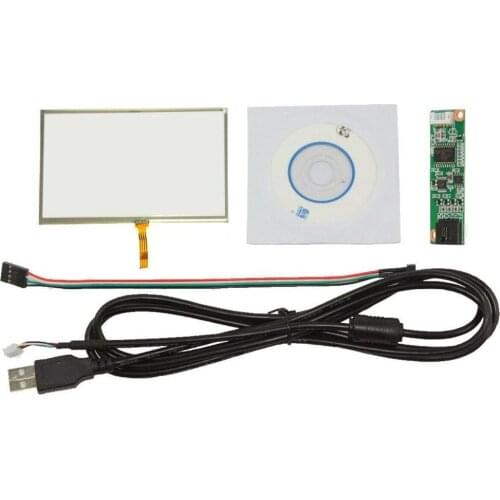 6inch 4 Wire Resistive Touch Panel Glass 141 x 83mm With USB Controller Card Kit