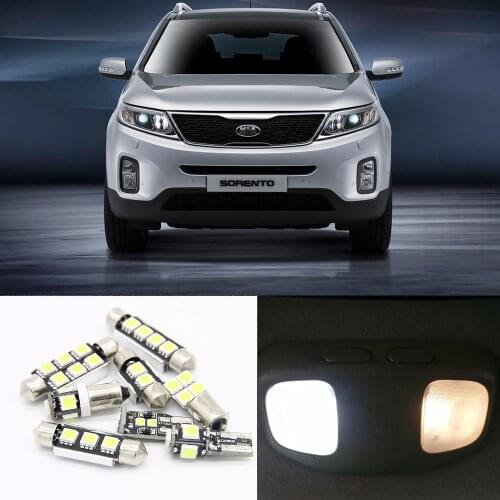 8pcs/lot 12V No error Car LED Light Interior Kit For 2011 2012 2013 Kia Sorento Map Dome Trunk License Plate Light Lamp Bulbs