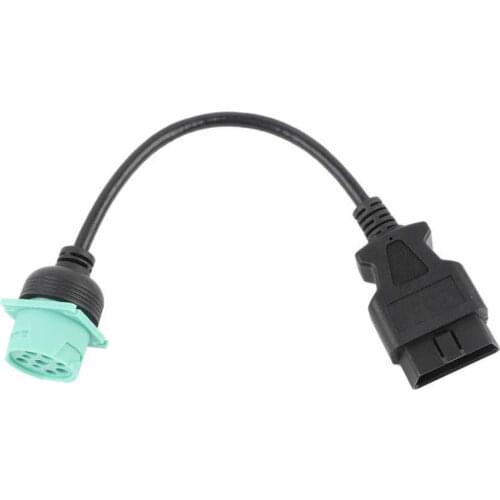 9 Pin to 16 Pin OBD2 Truck Diagnostic Scanner Cable Adapter Connector for Cummins Diesel Engine Diagnostic Tools Cable Adapter