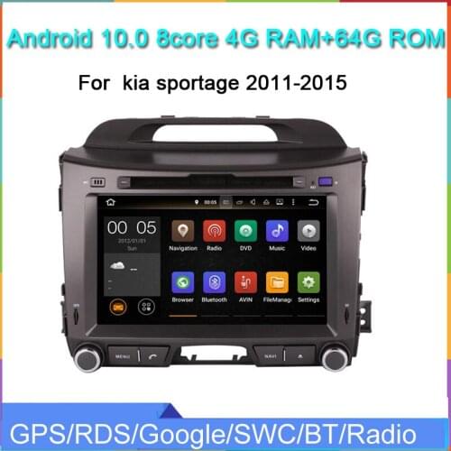 8"car radio multimedia dvd player for kia sportage 2011-2015 PX6 android 10.0 octa core 4+64GB car audio stereo wifi head unit
