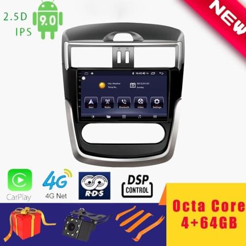 9" Android 10.0 Car Multimedia Player Stereo for Nissan Tiida Versa 2016~2017 Head Unit Octa Core DSP 2.5D+IPS 4G Carplay