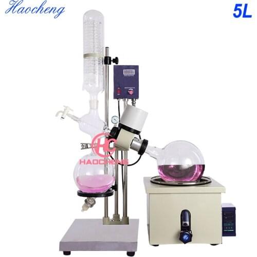 Free shipping, Hot Sales 5L Manual Lift Solvent Rotary Evaporator