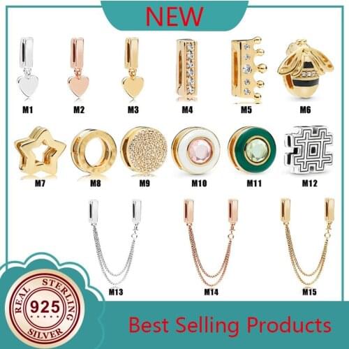 High Quality 925 Sterling Silver Shine Reflexions Green Circle Clip Stopper Lock Beads Charm Fit Pan Bracelet Bangle Jewelry